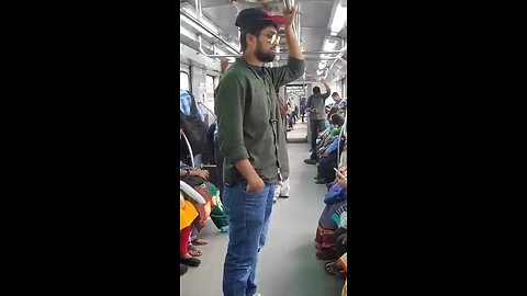 body shaking prank in the train