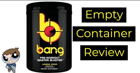 BANG Pre-Workout Master Blaster Lemon Drop Empty Container Review