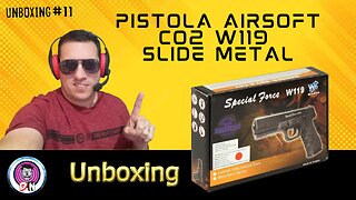 UNBOXING#11 Pistola Airsoft Co2 W119 Slide Metal