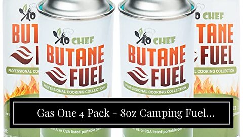 Gas One 4 Pack - 8oz Camping Fuel Canisters for Portable Gas Stoves - UL Safety Certified - Mad...