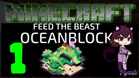 Minecraft FTB Oceanblock Ep 1 - How To Get Started - Base Timelapse, first quests, and exploration