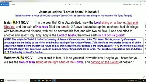 Isaiah 6 Jesus called the Lord of hosts