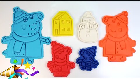 Learn color with papa pigs Family winter themes Molds and play doh