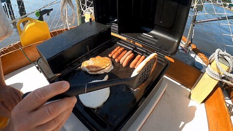 Unconventional Sailboat Cooking - S01E01 - Pancakes & Sausage Traeger Ranger Pellet Grill