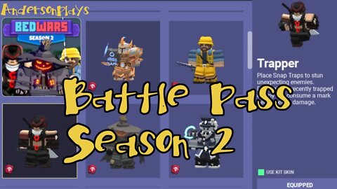AndersonPlays Roblox BedWars 🎃 [SEASON 2!] - New Battle Pass Season 2 Update Trapper Game Play