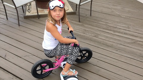 Clever Girl Uses Hover-Board To Make Pedal-Less Bike Move