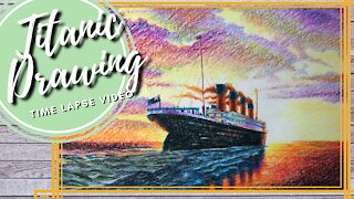 Titanic - Oil Pastel Drawing