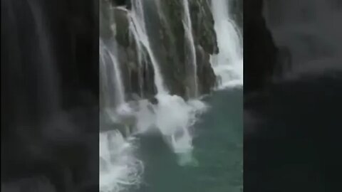 Pliva waterfall in the Bosnian town of Jajce: Annual diving competition