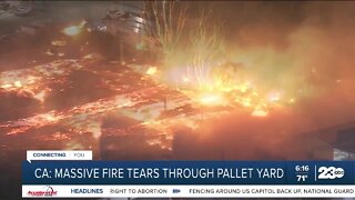 Check This Out: Massive fire tears through CA pallet yard