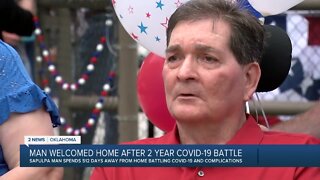 Oklahoma man returns home after more than 500 days battling COVID