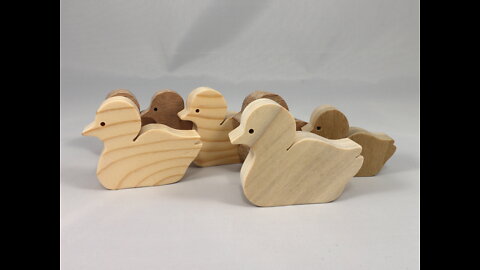 Wood Toy Duck Cutout Handmade Unfinished, Unpainted, Freestanding, Stackable, Paintable