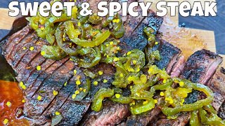 Grilled Candied Jalapeño Glazed Flank Steak | BBQ Experiment