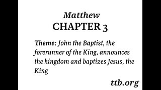 Matthew Chapter 3 (Bible Study)