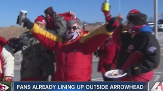 Fans already lining up outside Arrowhead