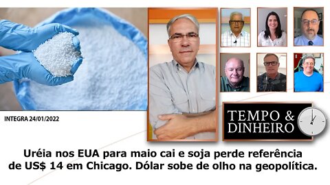 Uréia nos EUA para maio cai 4%,soja abaixo de US$ 14 em Chicago. Dólar sobe com tensão geopolítica.