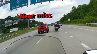 Motorcycle ride from Dubois to Lancaster Pennsylvania. A close call (not me), and bad drivers.