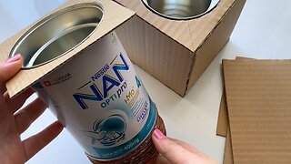 Great idea to recycle iron cans | Flower pots from a can of infant formula NAN and cardboard