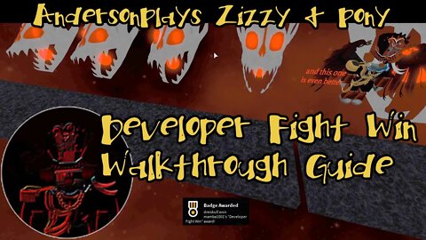 AndersonPlays Roblox Zizzy & Pony - How to Get Developer Fight Win Badge Walkthrough Guide
