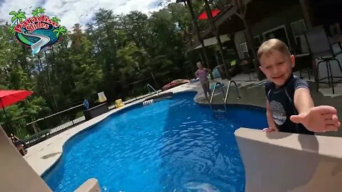 Pool Slide Fun!