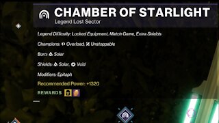 Destiny 2, Legend Lost Sector, Chamber of Starlight on the Dreaming City 8-25-21