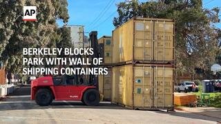 UC Berkeley clears People's Park, builds wall of shipping containers