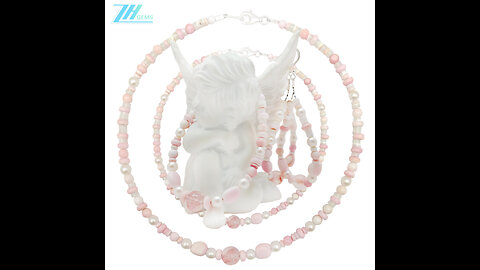 Sakura onyx pearl Princess spiny oyster Gemstone Set Jewelry Handmade Jewelry03