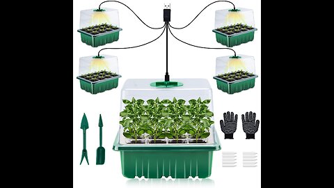 RIOGOO 6 Pack Seed Starter Tray with Grow Light, Timing Seed Starter Kit with Adjustable Bright...