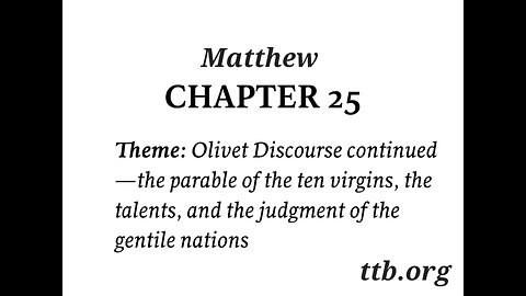 Matthew Chapter 25 (Bible Study)