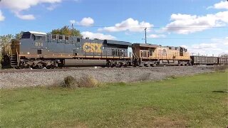 CSX B521 Loaded Pipe Train with UP Power from Sterling, Ohio October 8, 2022