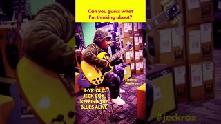 #JeckRox 8-yr-old #blues #guitarist #kidsshorts Freddy King Hideaway inspired jam w #gibsonguitars