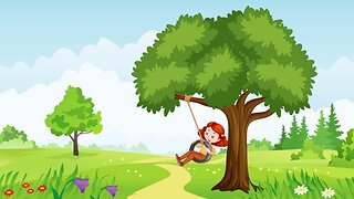 Morning Classroom Music For Children! Relaxing Background Music! Girl Swinging! Sway! Birds Chirping