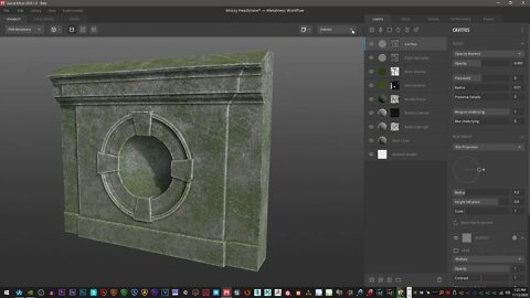 Quixel Mixer - Moss Covered Headstone Example