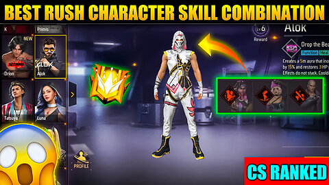 Best Character Combination For Rush In Cs Rank😵|Best Character Skill For Rusher In Cs Rank|Bot Sanju