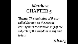 Matthew Chapter 5 (Bible Study)