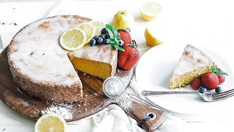 Homemade Lemon Polenta Cake Recipe + Lemon Icing