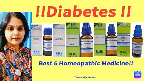 Top 5 homeopathic medicine for Diabeties #drminakshisingh | मधुमेह की होम्योपैथी दवा