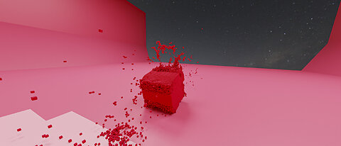 Cube vs Stairs | Particle Test Simulation with the Blender Molecular Addon | Blender [SandBlox]