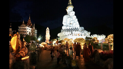 Enchanting Evening at Wat Phra That Pha Sorn Kaew: Aerial Views & Serenity
