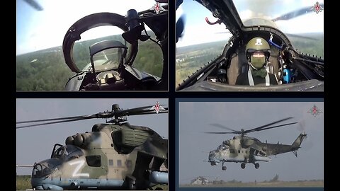 Mi-35M multipurpose attack helicopter crews in denazification combat mission