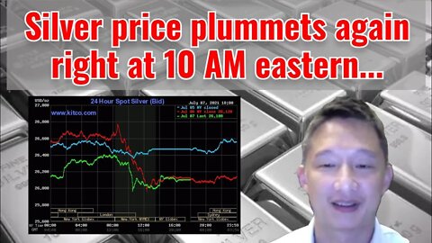 Silver price plummets again right at 10 AM eastern...