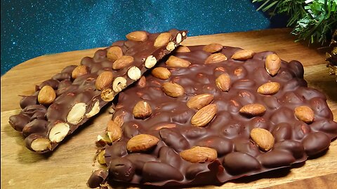 Healthy Almond Snack / 2 Ingredients / Dark Chocolate Bark