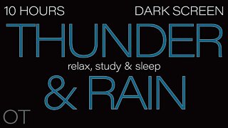 THUNDER and RAIN Sounds for Sleeping| Relaxing| Studying| BLACK SCREEN| Dark Screen Nature Sounds