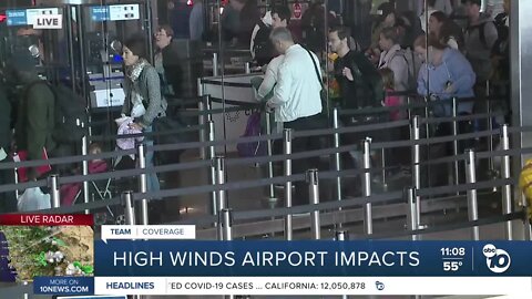 San Diego International Airport feeling impact of high winds