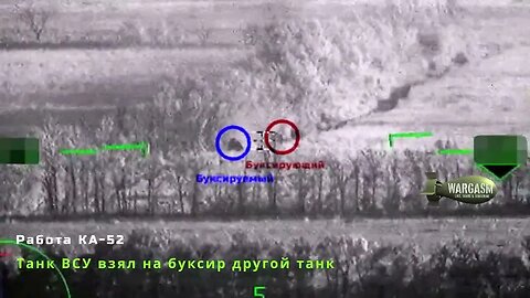 Two Ukrainian tanks hit from attack helicopter in Vremevsky