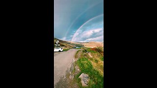 Double rainbow on the mountain