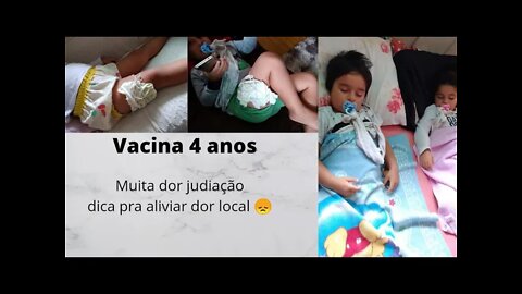 Vacina de 4 anos na perna- Vacinas Poliomielite-Dtp+Hib+HB-H1N1- Primeiro dia-vlog