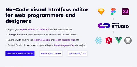 Visual html/css No-Code editor for web programmers and designers