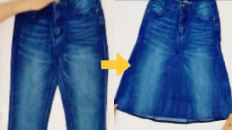 Bricolage transforme les vieux jeans en jupe