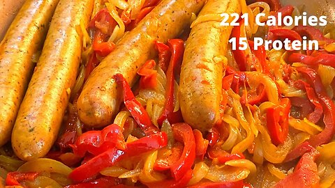 Onion and Pepper Sausage Stir fry -High Protein Meal