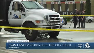 Police investigate crash involving bicyclist, Delray Beach truck